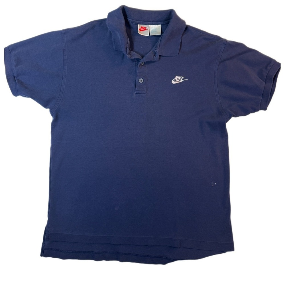 90s Nike Polo Shirt Mens Medium Blue Golf Sportcore Quiet Luxury Streetwear